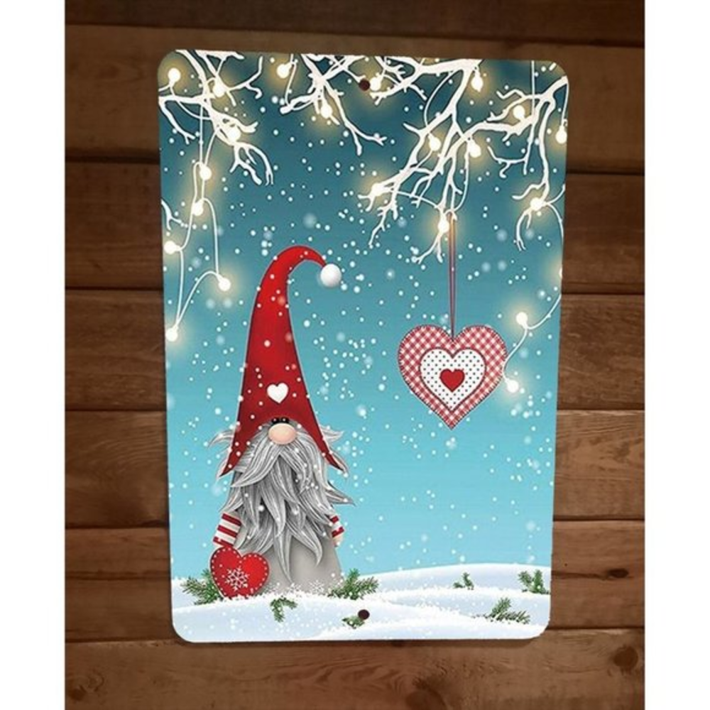 Merry Xmas Christmas Gnome 8x12 Metal Wall Sign Poster #1‎